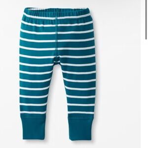 Hanna Andersson baby wiggle pants in teal trek striped size 3-6 m